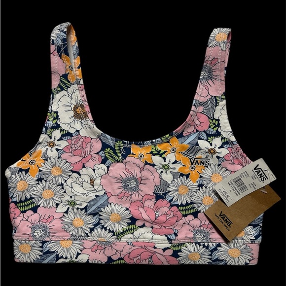 Vans Tops - Vans Floral Sports Bra - Pink, Orange, White, NWT, Size L